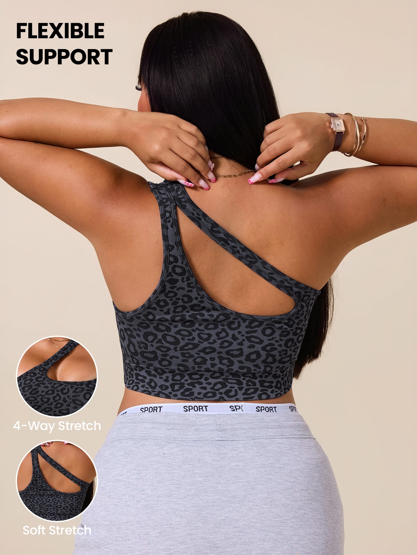 Tank Top Ribbed - حمالة صدر رياضية غير متماثلة للنساء