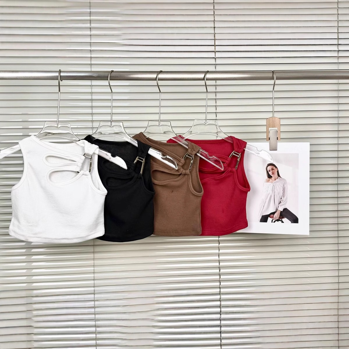 Tank Top Ribbed - قمصان بدون أكمام مضلعة للفتيات الصغيرات،