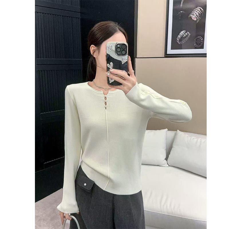 Base Layer Top - بلوزة نسائية أمريكية الطراز منسوجة بتصميم