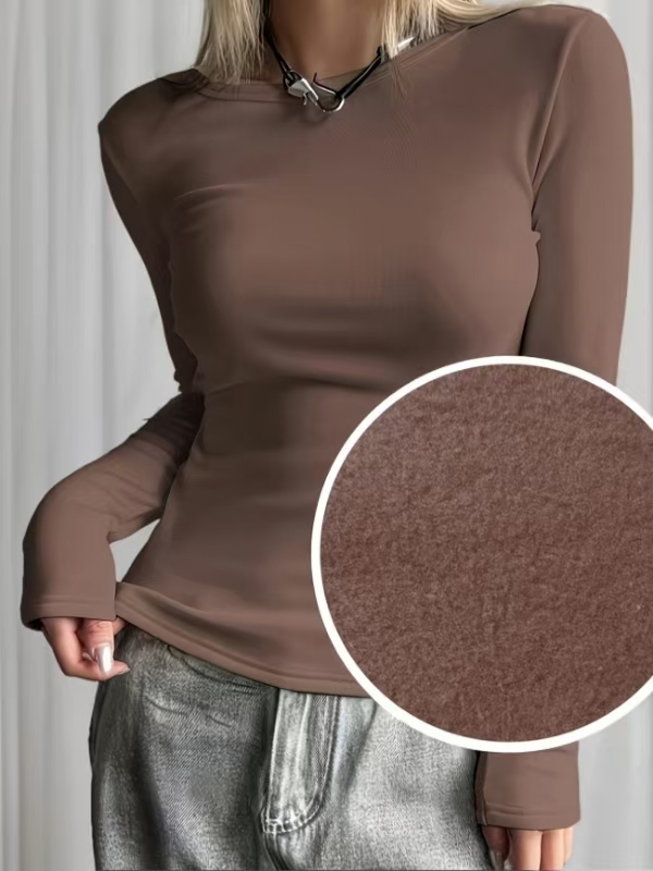 Base Layer Top - قميص نسائي مبطن بالصوف بأكمام طويلة